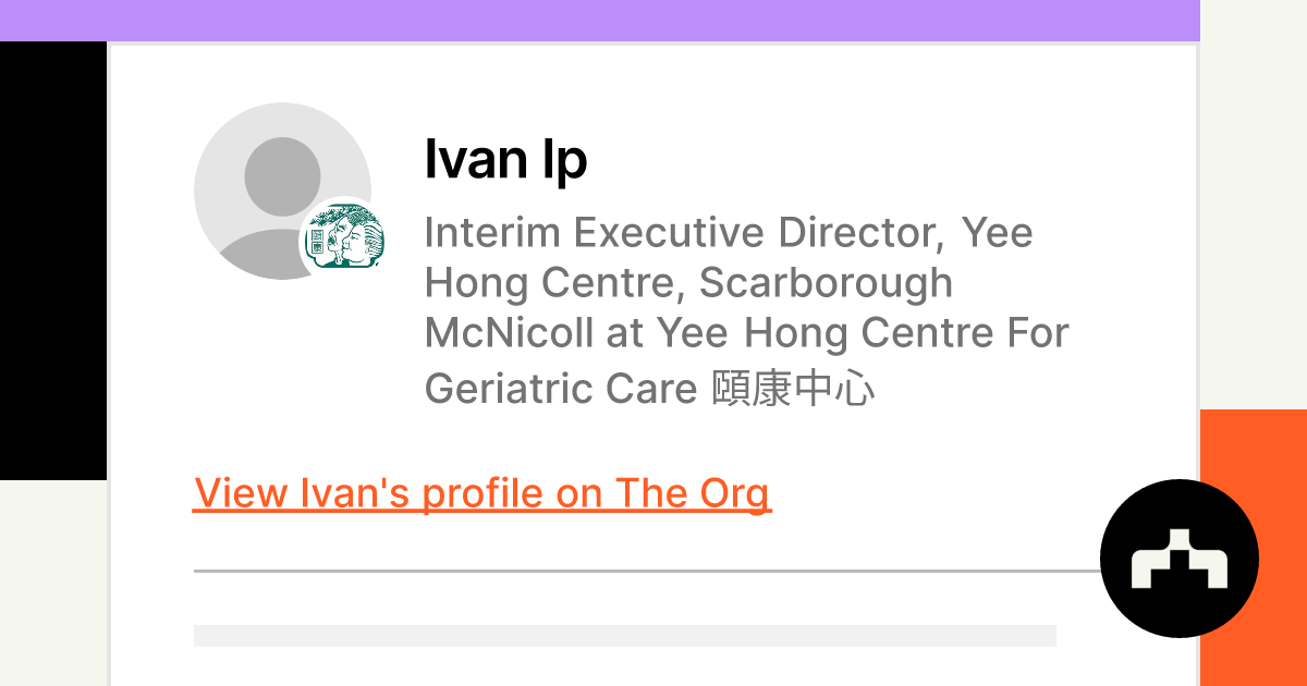 Ivan Ip - Interim Executive Director, Yee Hong Centre, Scarborough ...