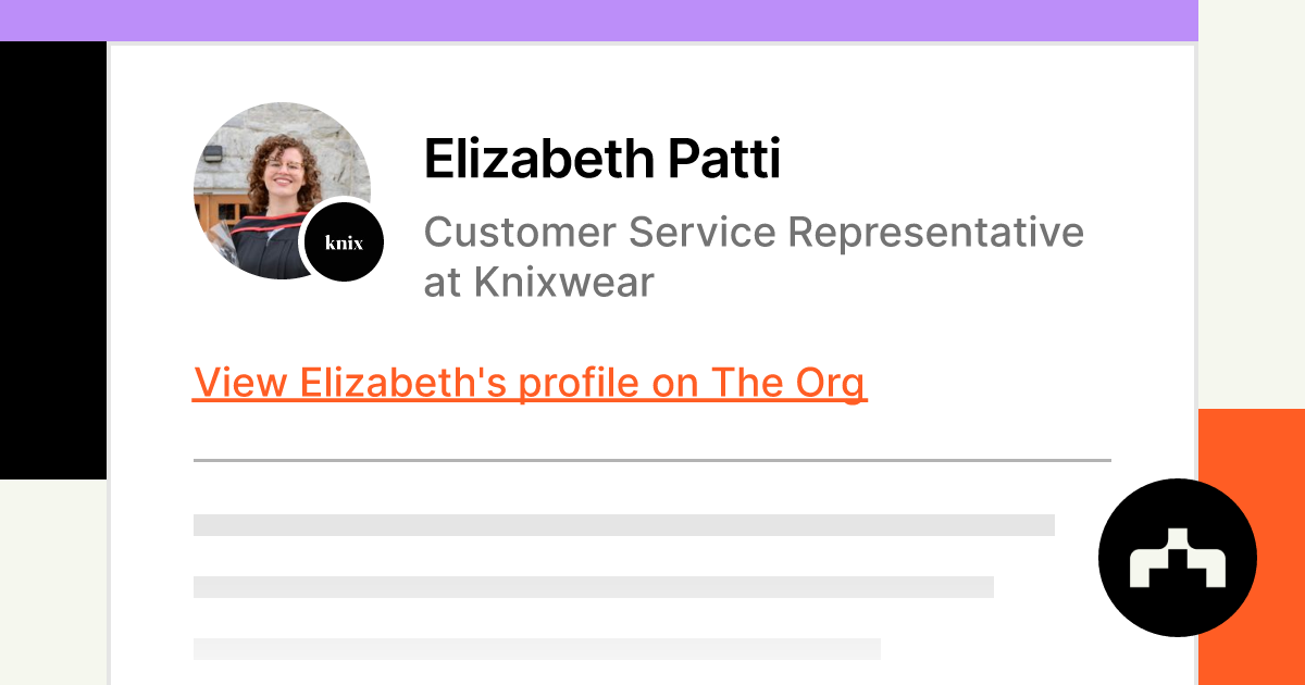 Elizabeth Patti - Customer Service Representative at Knixwear