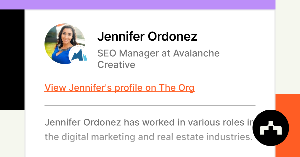 Jennifer Ordonez - SEO Manager at Avalanche Creative | The Org
