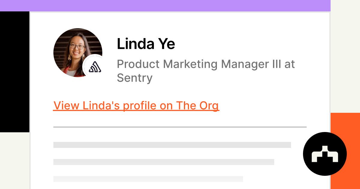 Linda Ye - Product Marketing Manager III at Sentry