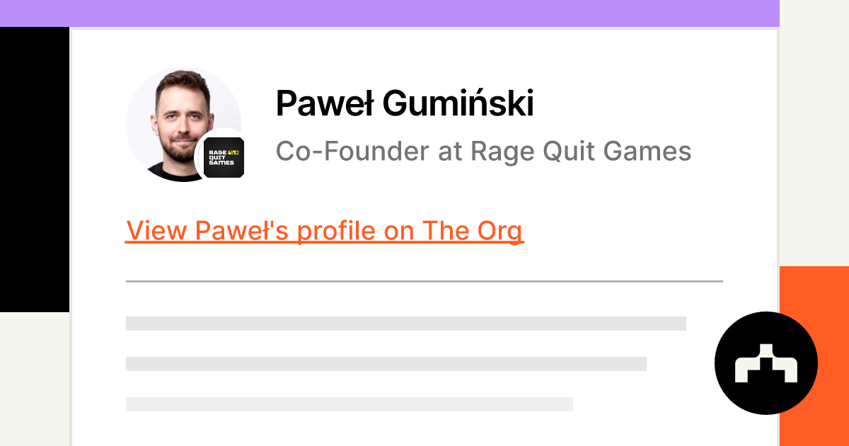 Paweł Gumiński - Co-Founder at Rage Quit Games